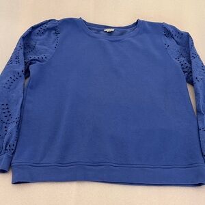 Talbots Purple Eyelet Sleeve Sweatshirt